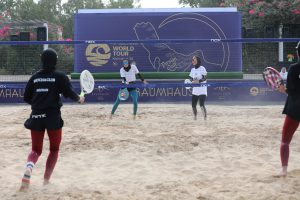 لحظه شادی پس از برد مسابقه تنیس